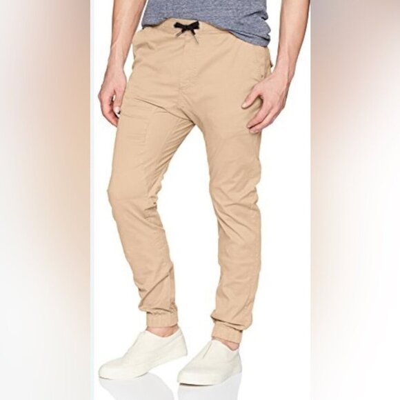 Zanerobe cotton drawstring waist casual trendy jogger style khaki pants 30
